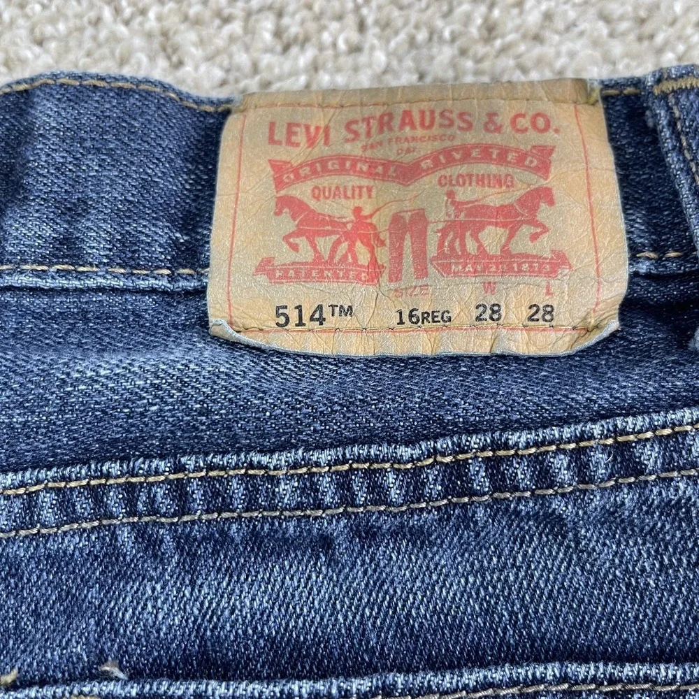 Levis 514 Jeans Boys 16 Regular 28x28 Blue Straight Denim Regular Fit Casual